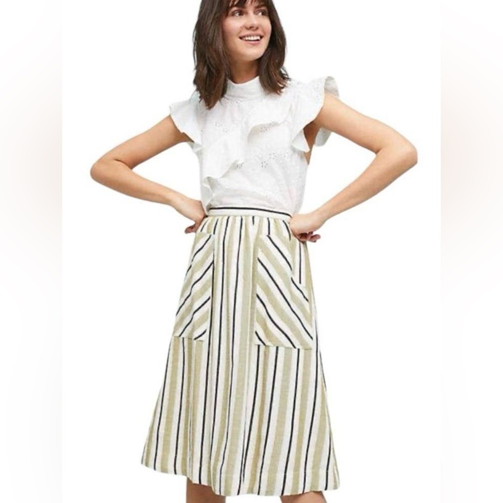Anthropologie Striped Midi Skirt Akemi + Kin NWT Small